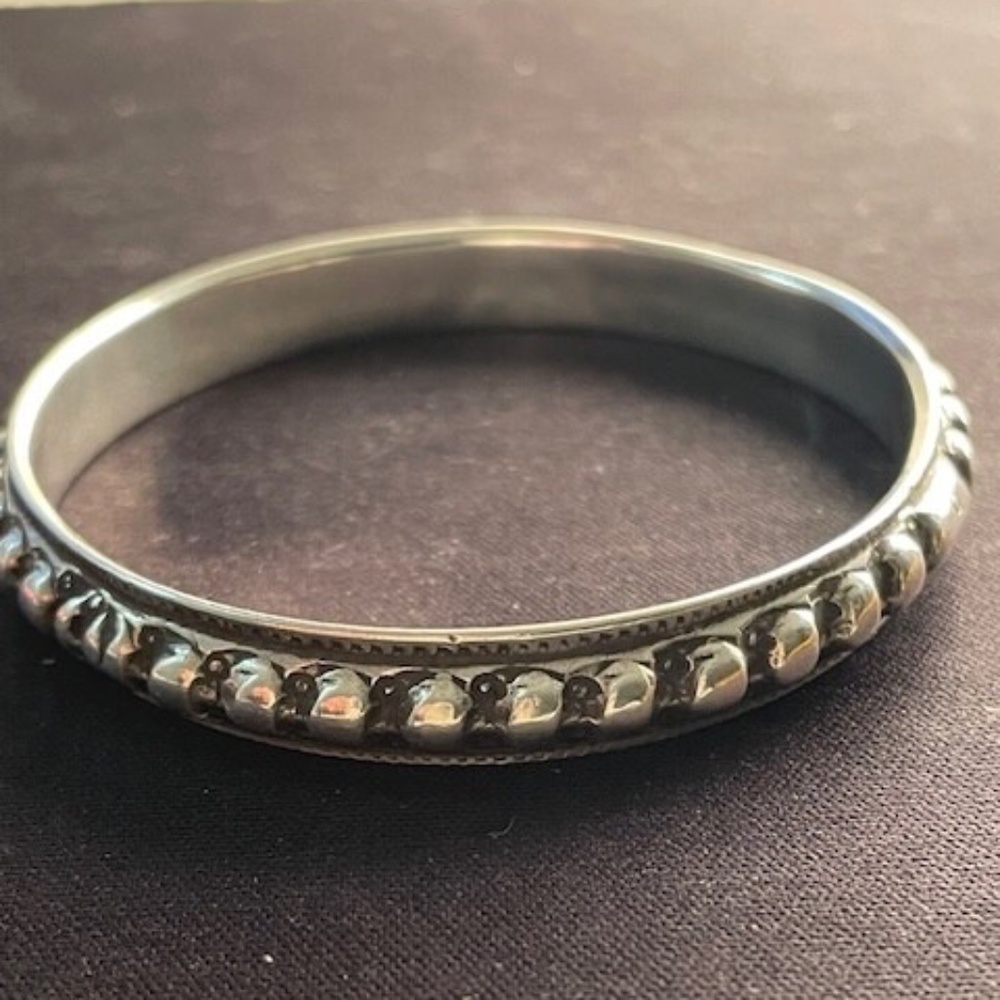 African Handcrafted Silver Bangle Bracelet